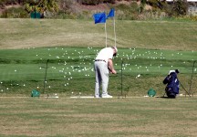Golfer Practicing