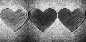 Graphite Hearts On Canvas