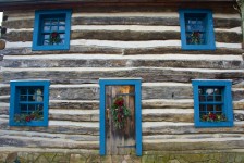 Holiday Decoration On Rustic House