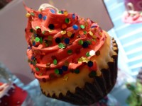 Orange Cupcake With Sprinkles
