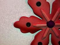 Red Wooden Snowflake Decoration