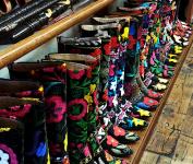 Row Of Colorful Boots