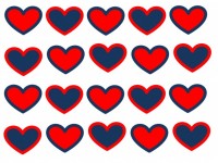 Rows Of Americana Hearts Background