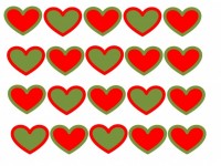 Rows Of Christmas Hearts Background