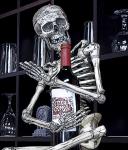 Skeleton Hugging Bottle Of Wine