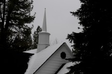 Snowy Church Steeple