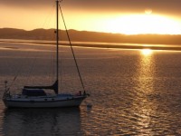 Sun Set On Sail  Boat