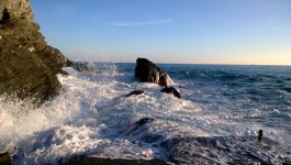 Waves Crashing Against Rocks