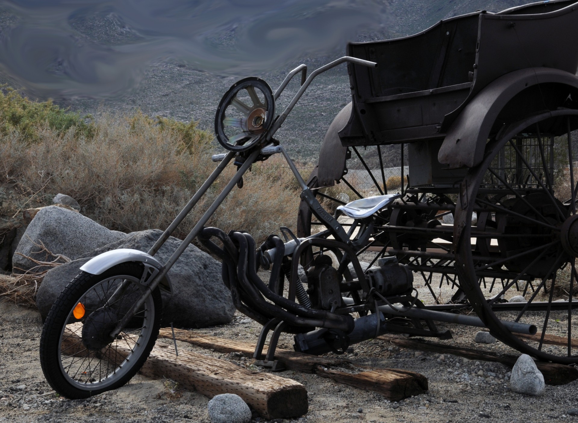 Antique Three Wheel Motorcycle