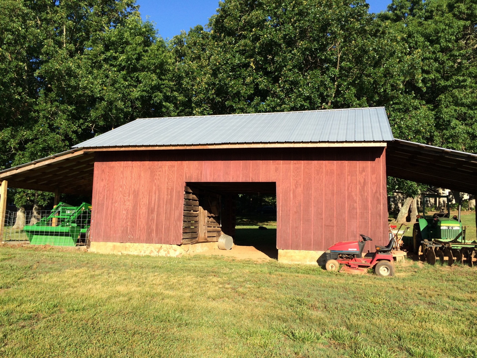 Photo of the barn with farming equipment on my Aunt's farm