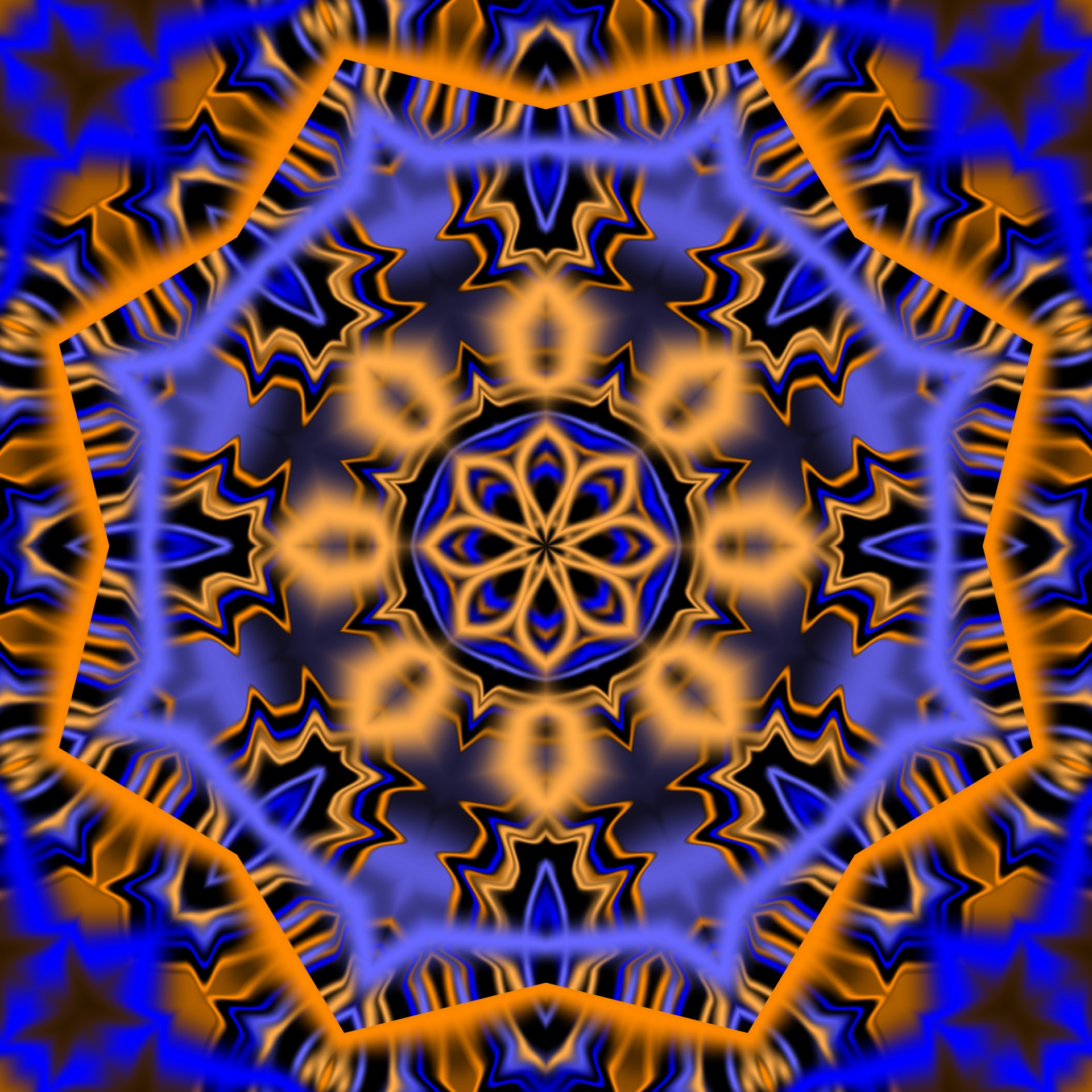 Blue And Orange Kaleidoscope