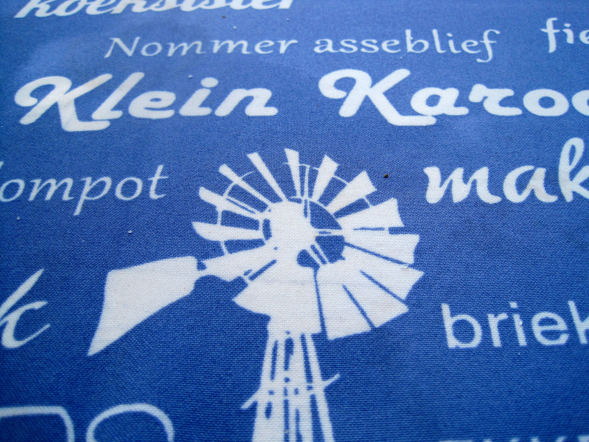 Blue Table Cloth With Windmill