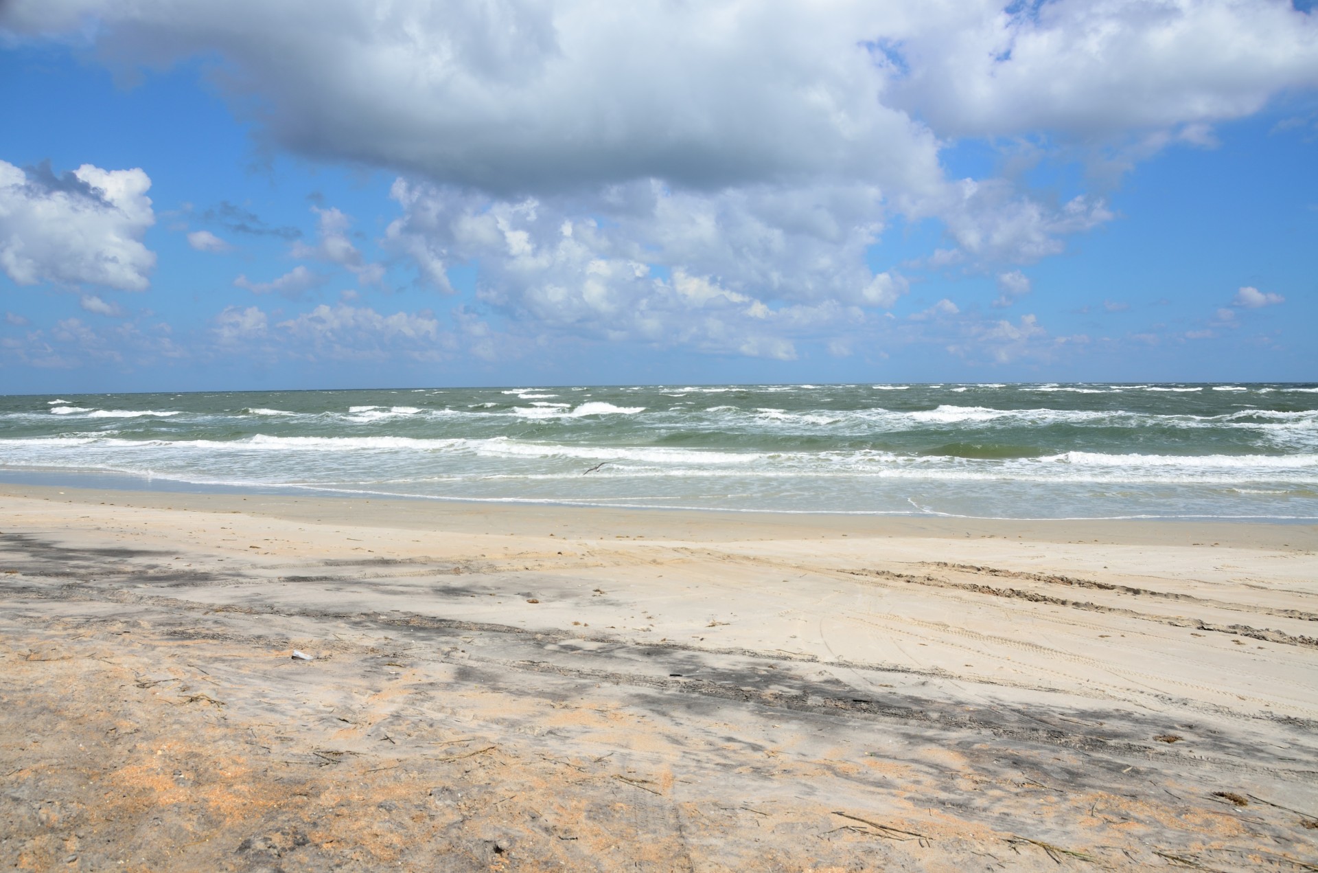 Empty beach seascape St. Augustine, Florida.