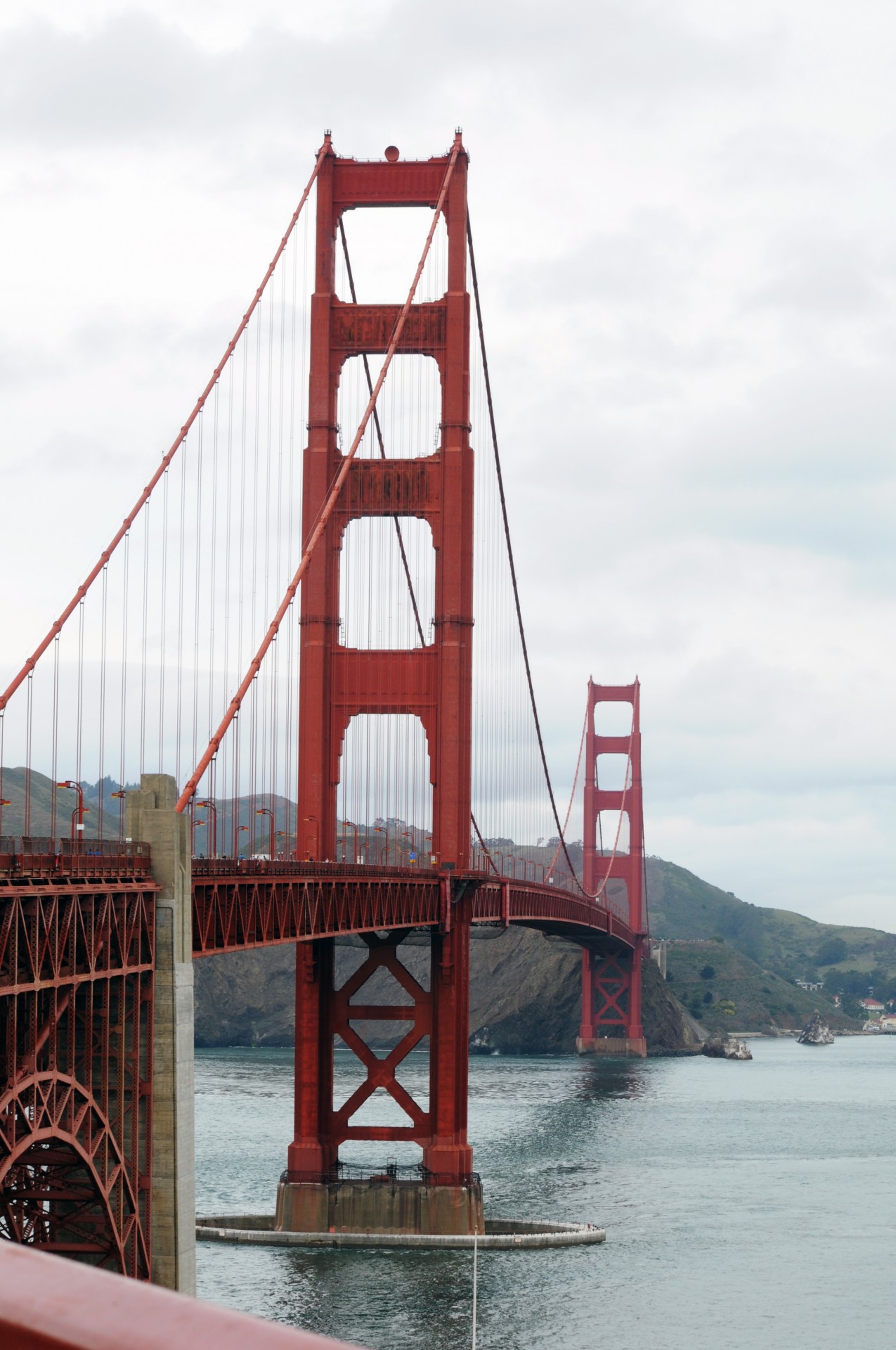 The magnificent feat of engineering - the red Golden Gate Bridge in San Francisco