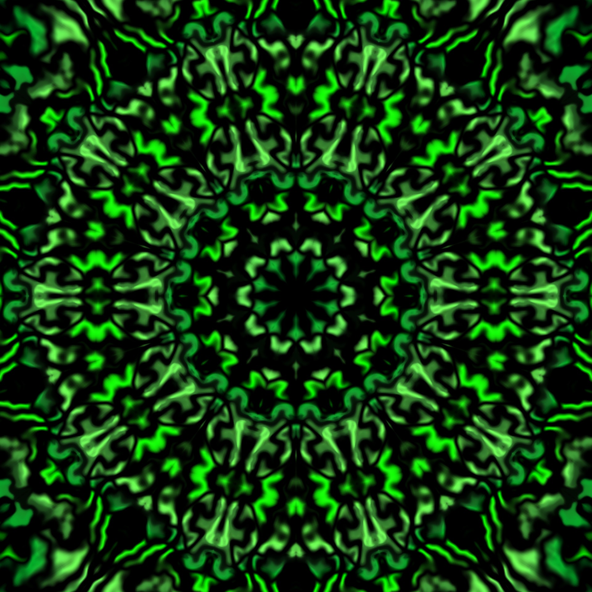 Green And Black Kaleidoscope 2
