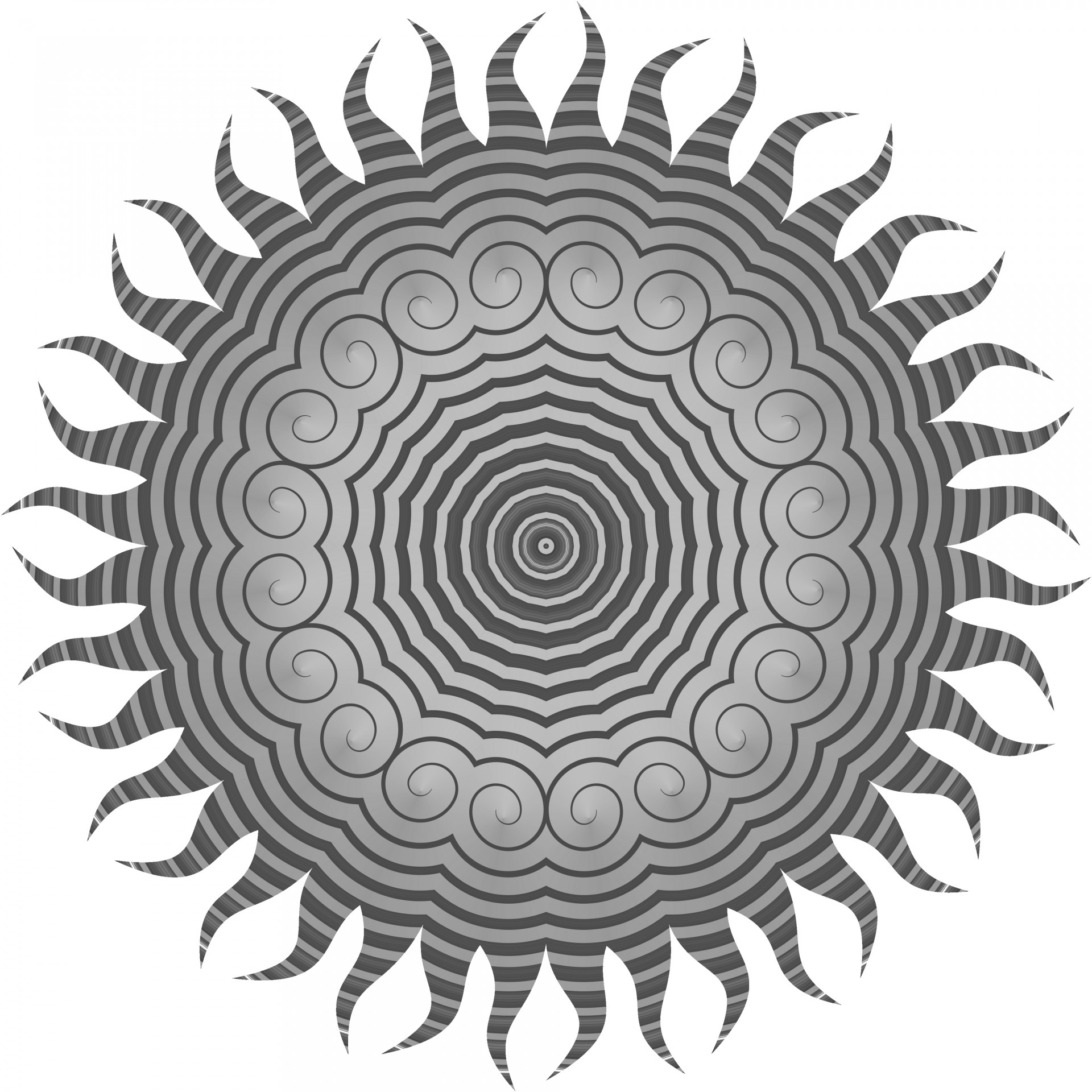 Grey Spiral Sun
