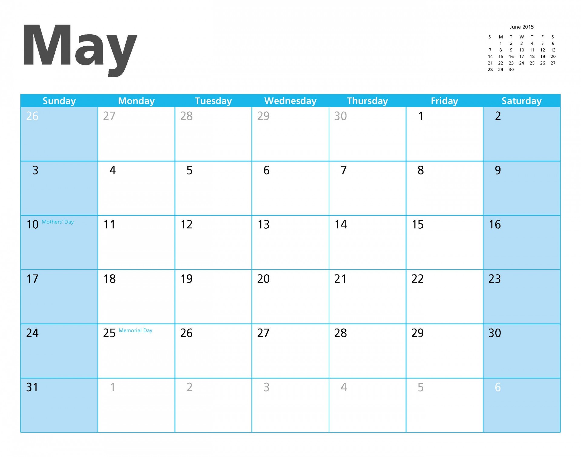 May 2015 Calendar Page - I really appreciate your premium download!