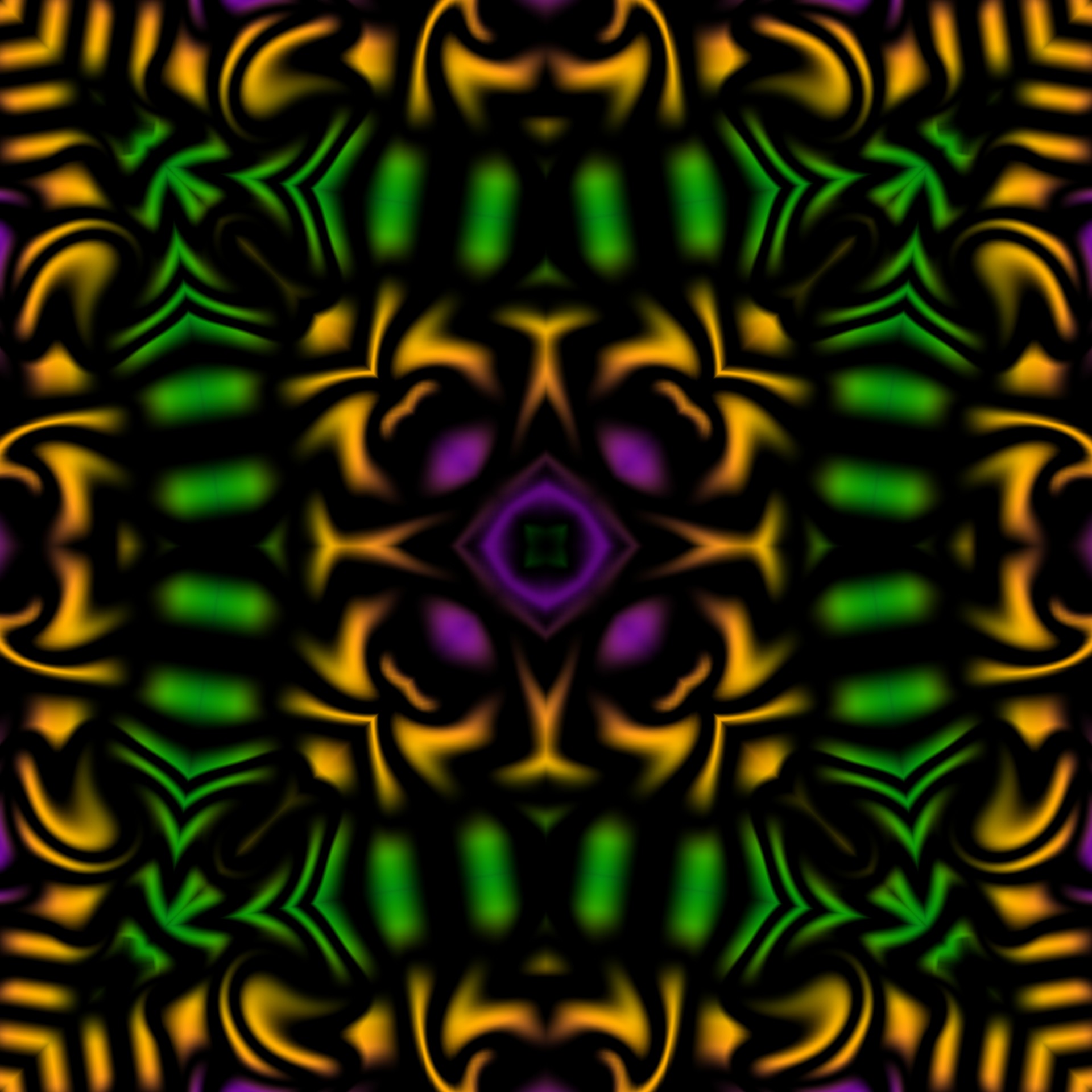 Orange Green Purple Kaleidoscope