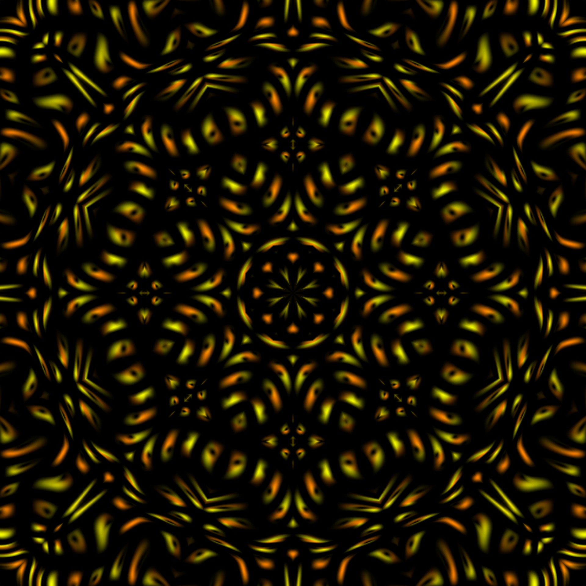 Orange Yellow Black Kaleidoscope