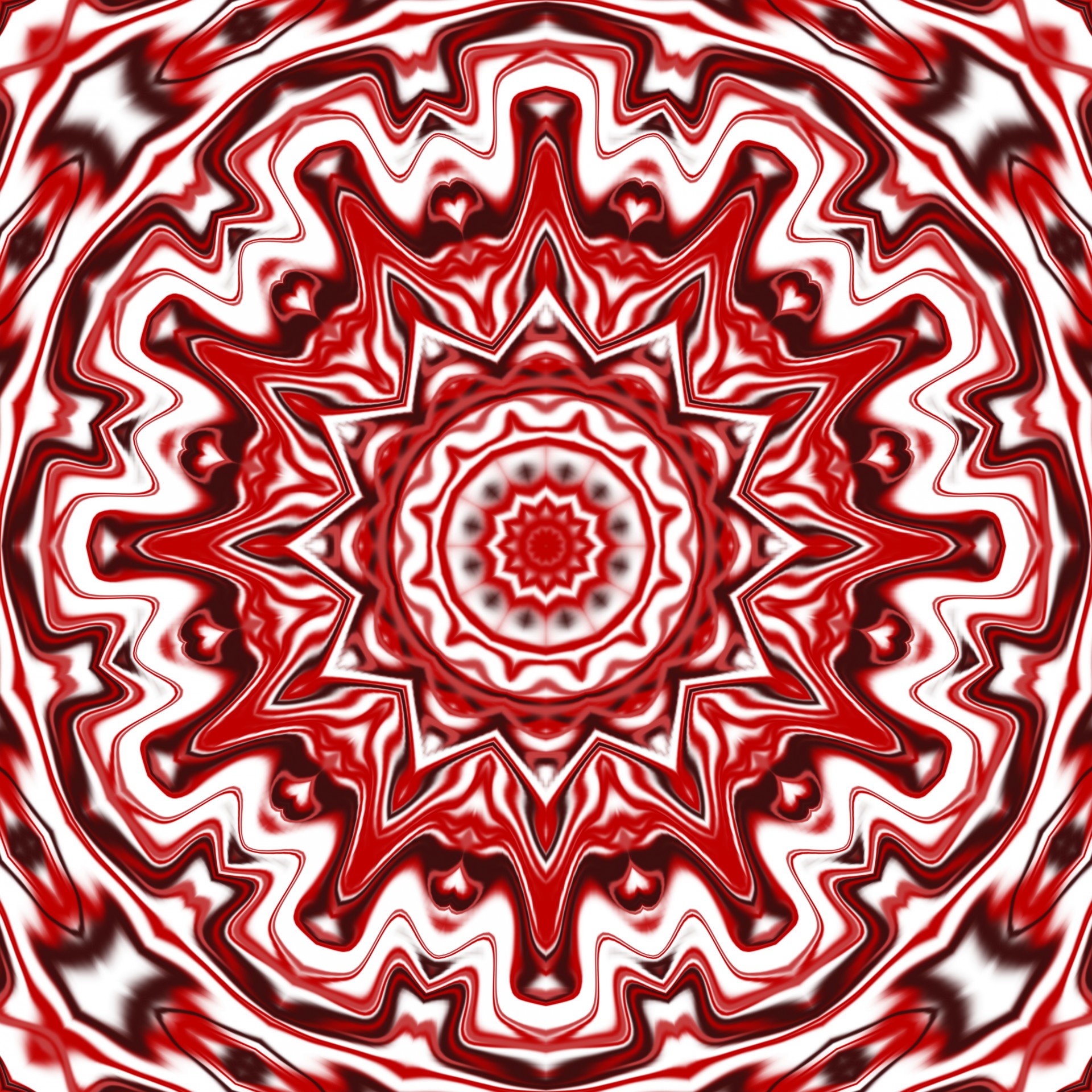 Red And White Kaleidoscope