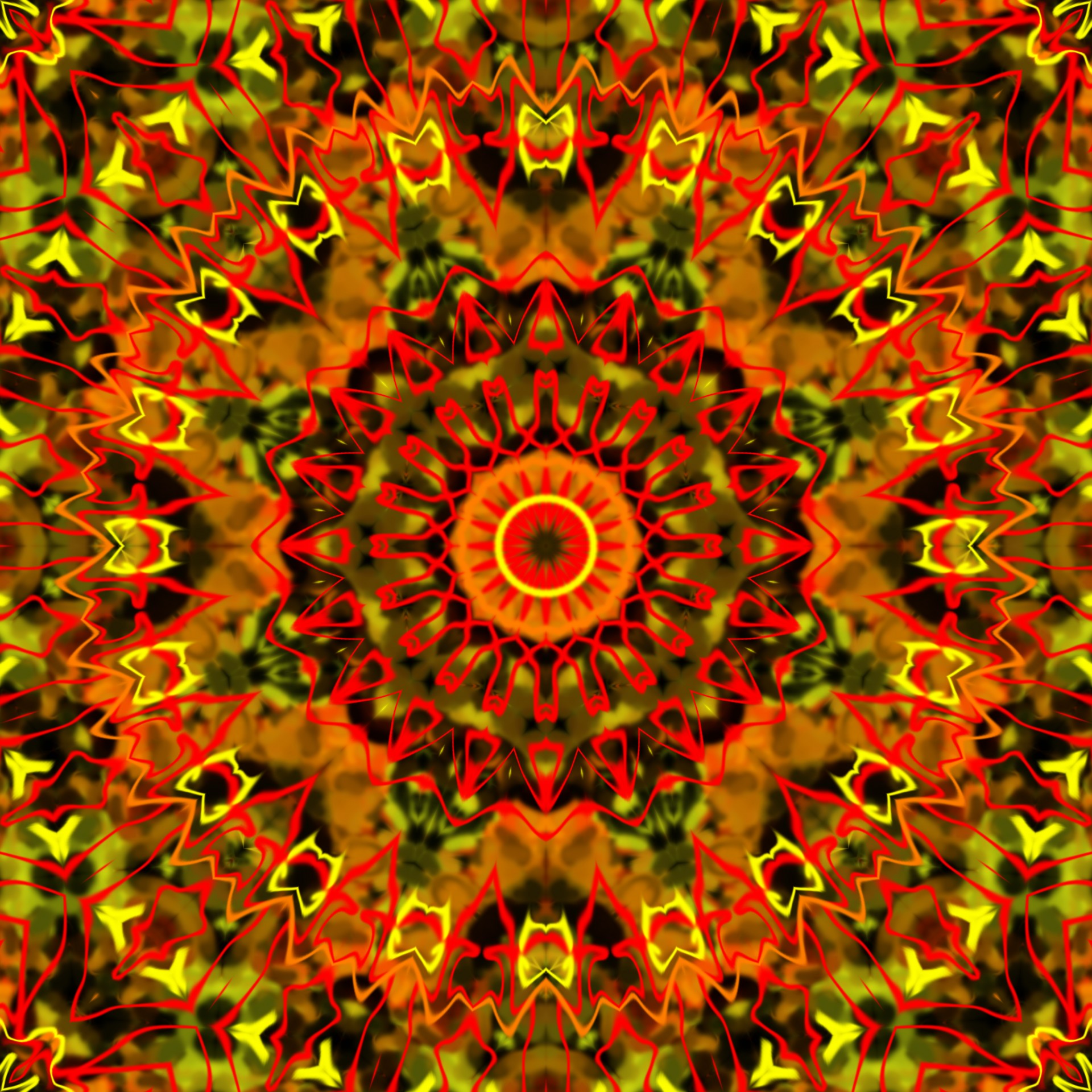 Red Orange And Yellow Kaleidoscope