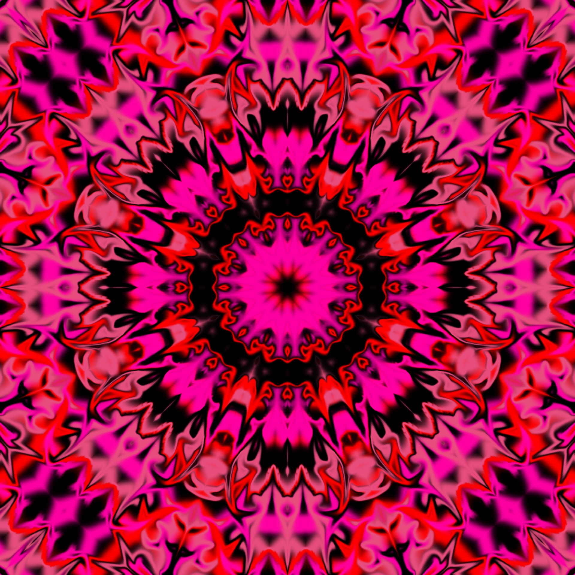 Red, Pink, And Black Kaleidoscope