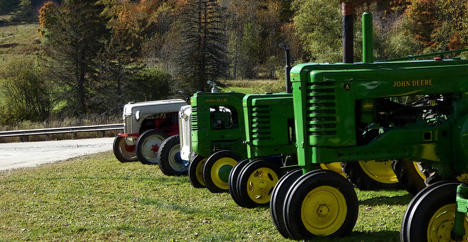 Row Of John Deere Tractors