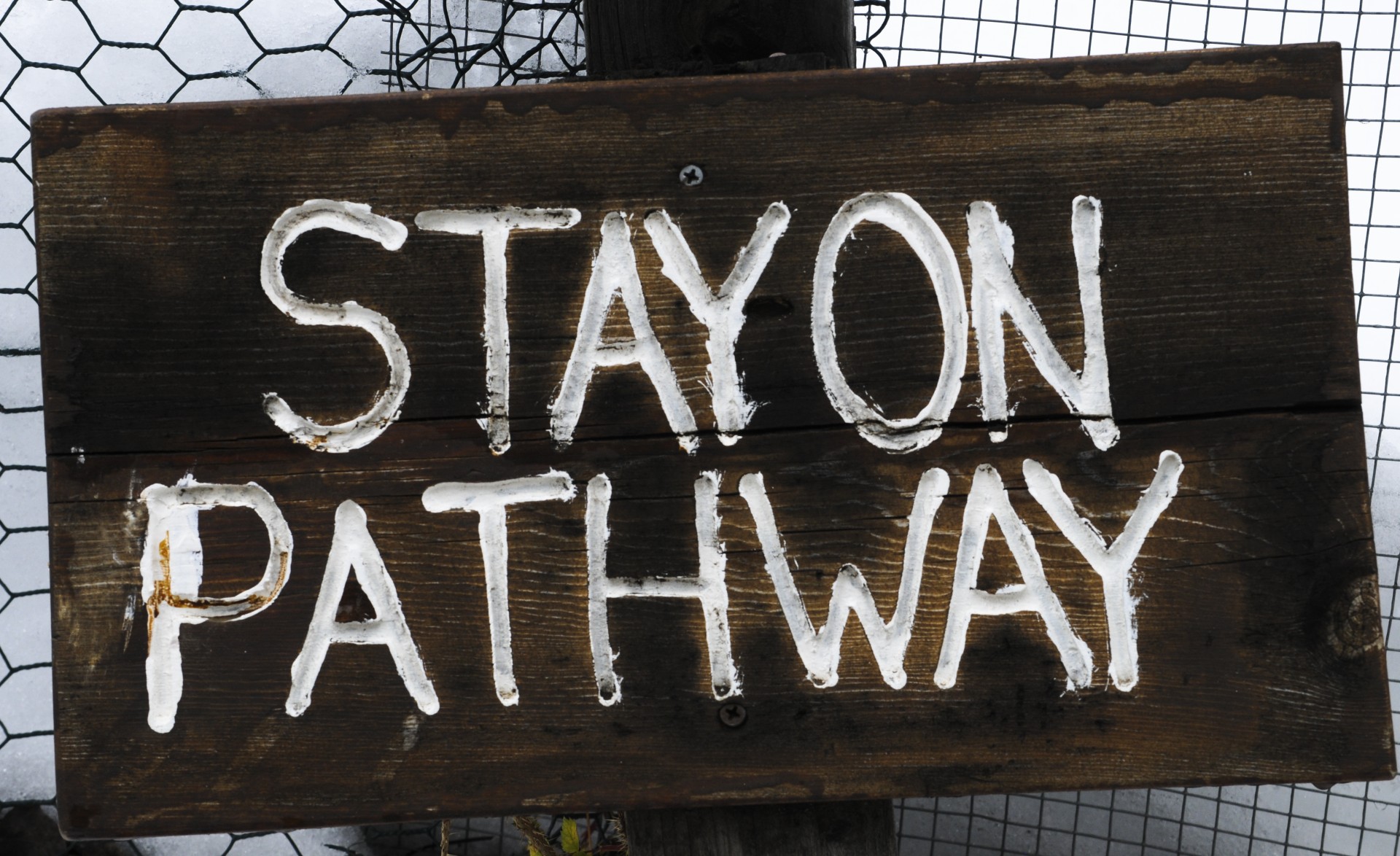 Stay On Pathway Sign