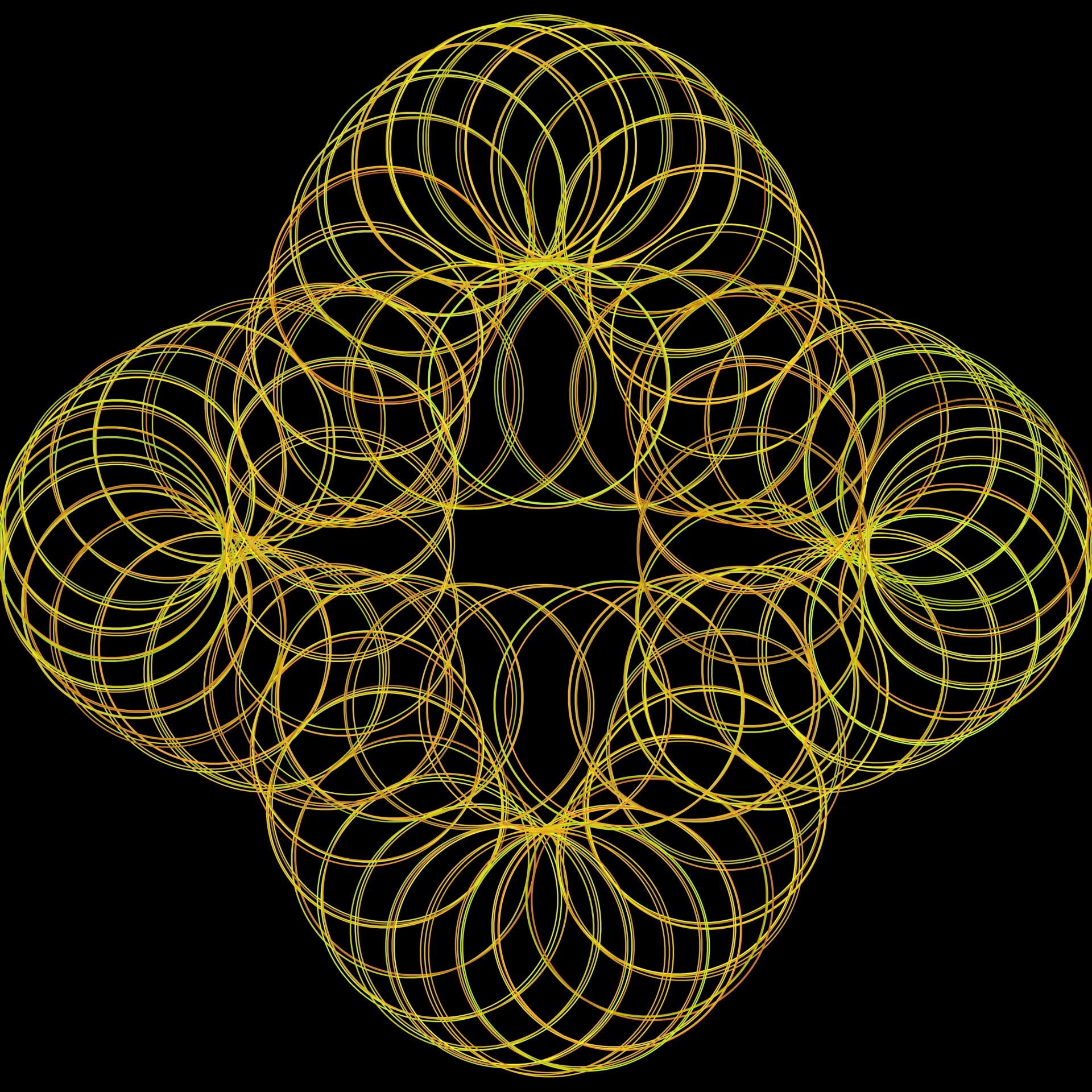 golden symmetric springs on black background