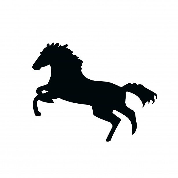 horse jumping white silhouette