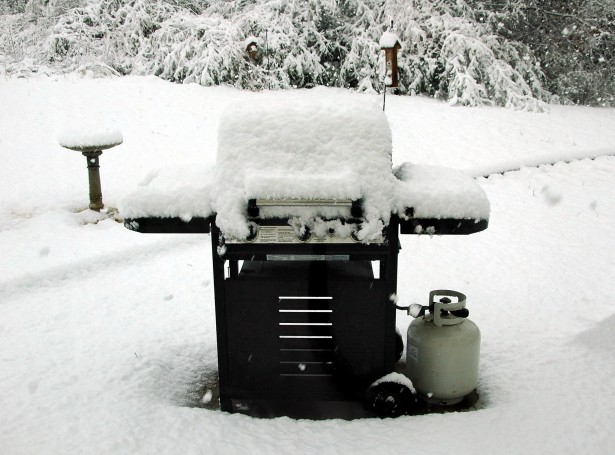 Snow Covered BBQ Grille Free Stock Photo - Public Domain Pictures