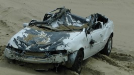Car Wreck On The Beach