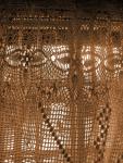 Crocheted Curtain In Sepia