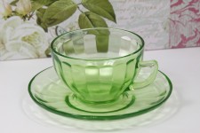 Depression Glass Teacup And Saucer