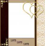 Elegant Gold Hearts Love Frame