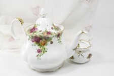 Floral Teapot And Sugar Bowl