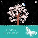Flowers &amp; Birds Birthday Card
