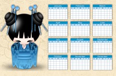 Kokeshi Doll Calendar