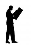 Man Reading Newspaper Silhouette