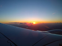 Sunset Over A Plane's Wing