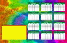 Tie Dye Open Year Calendar