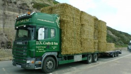 Truck With Bales Of Hay Straw