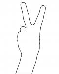 Two Fingers Victory Sign Outline
