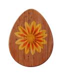 Vintage Wooden Egg With Flower