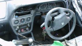Wrecked Car Steering Wheel