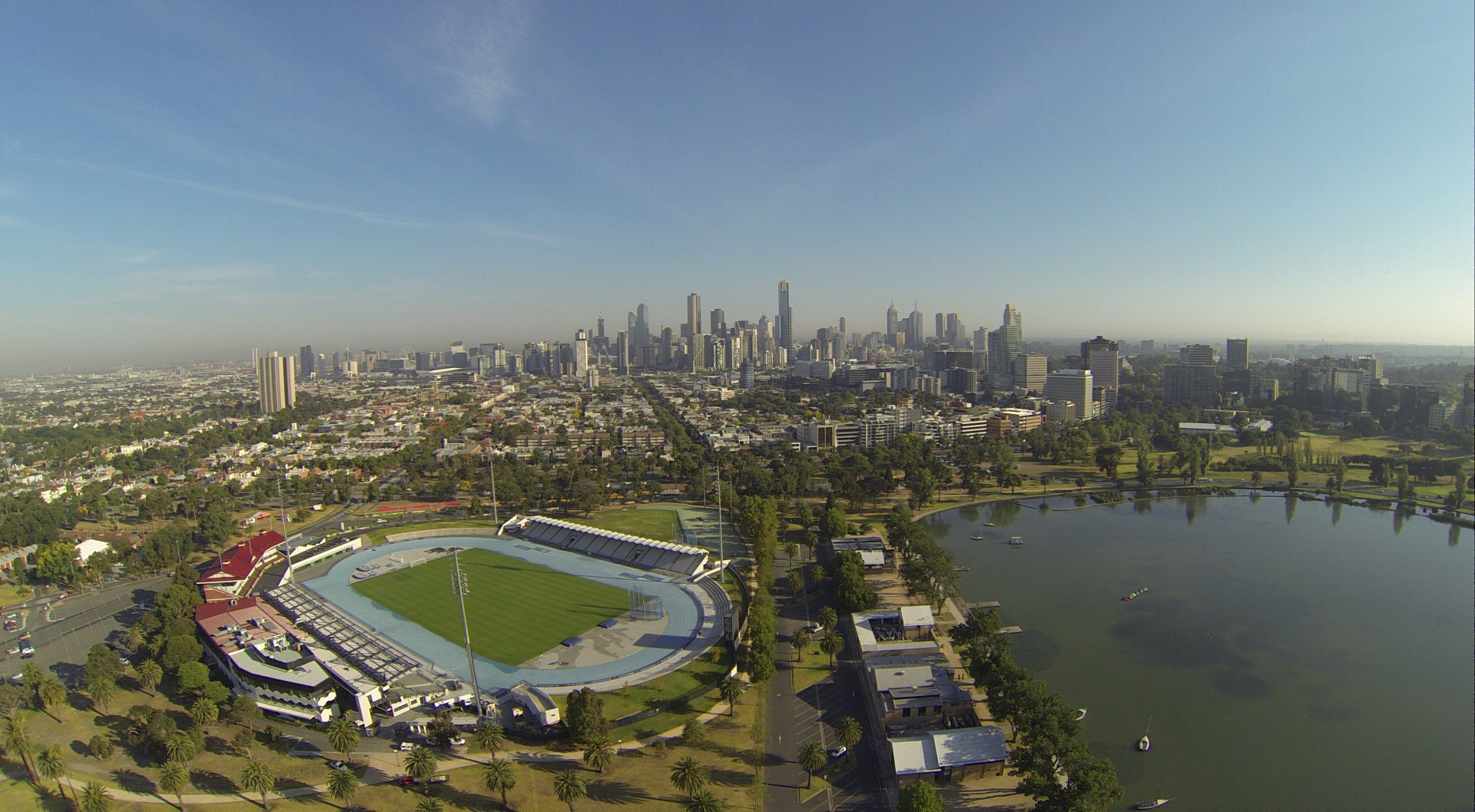 Aerial view of Albert Park Victoria Australia