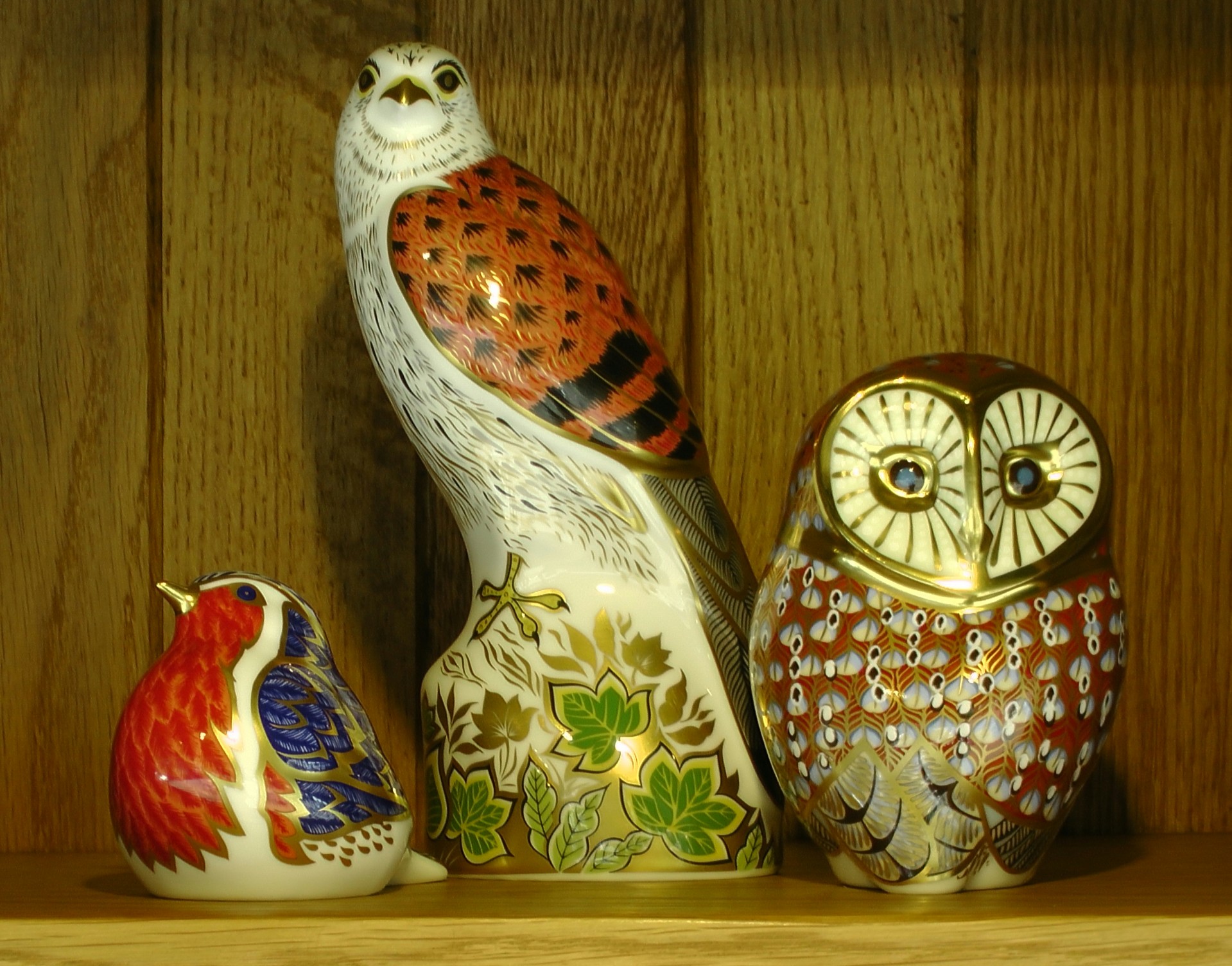 Bird Ornaments On A Shelf