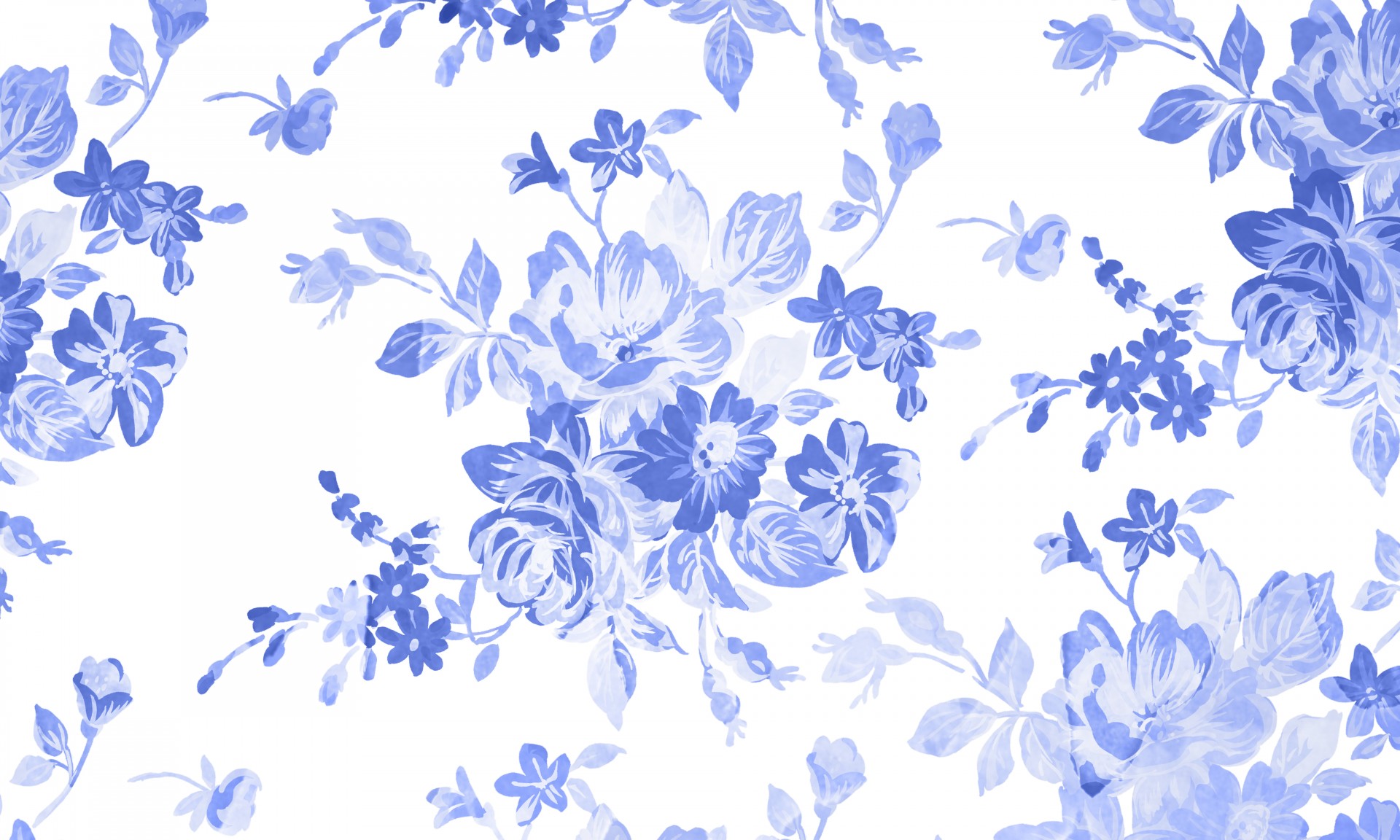 Blue Floral Watercolor Background