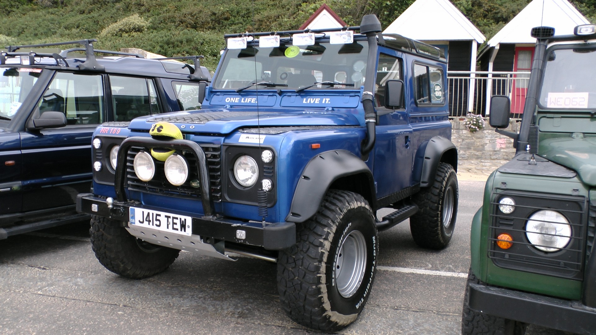 Blue Land Rover Jeep