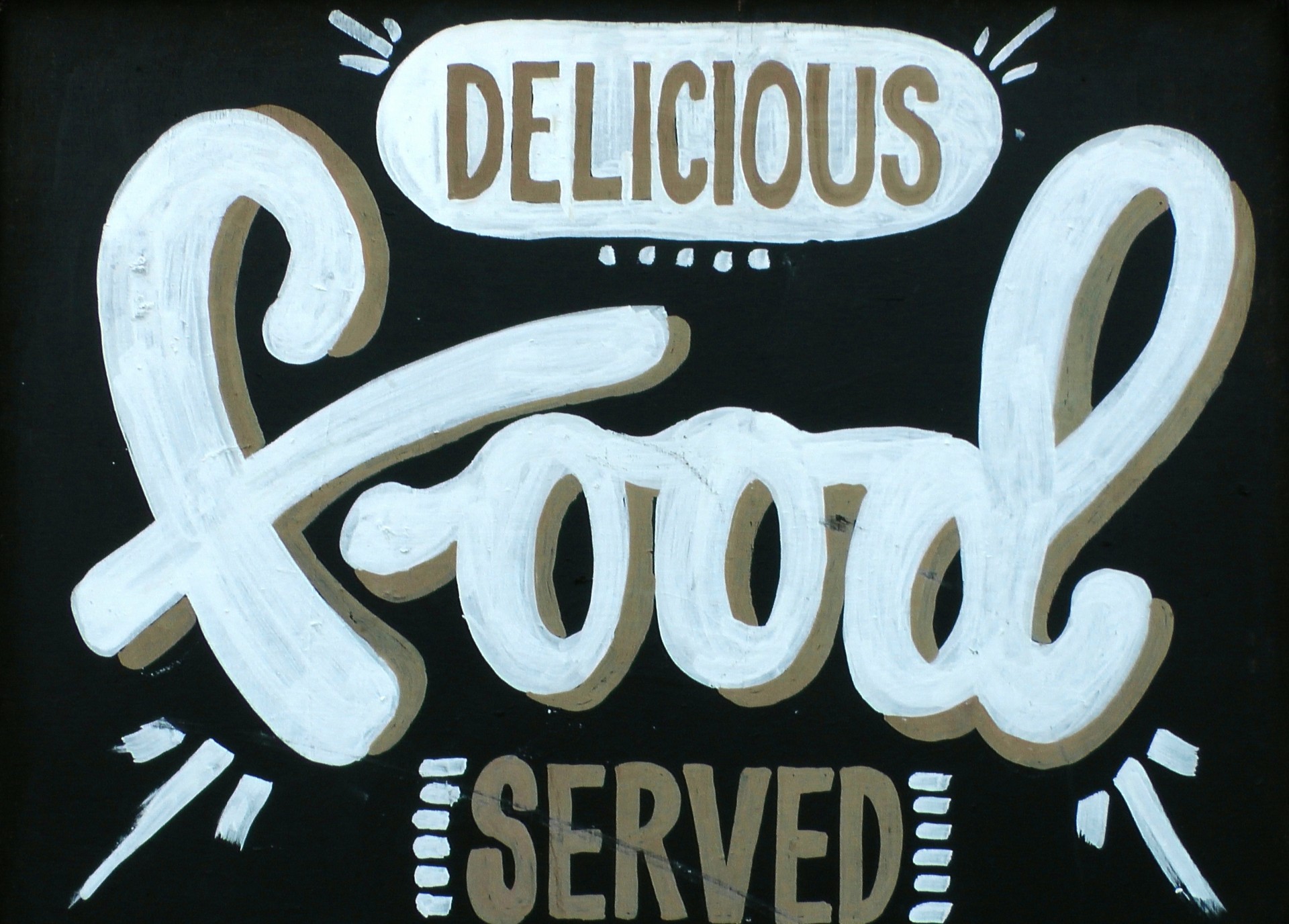 Delicious Food Served Sign